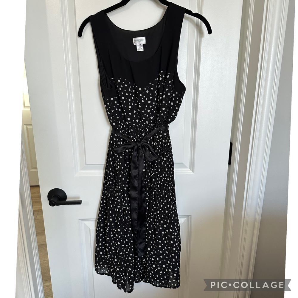 Motherhood Maternity Black Dress with White Dots